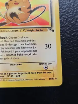 Pokemon Card TCG Raichu 29/62 1st Edition Fossil Non-Holo Rare NM - Image 4