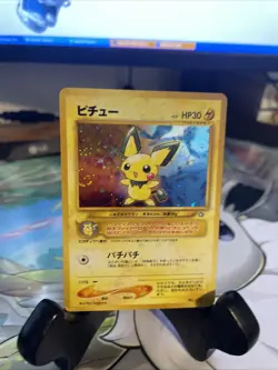 Pokemon Pichu #172 Holo Card Gold, Silver, New World Japanese Edition - Image 1