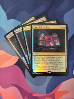 Cursed Recording x 4 - Foil | 7% Off 2+ | Duskmourn: House of Horror | NM | MTG - Image 1