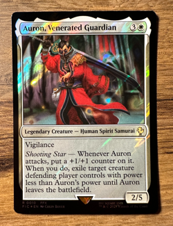 Magic MTG Final Fantasy Auron Venerated Guardian #10 *SURGE FOIL* Rare Commander - Image 1