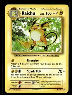 Raichu 36/108 Evolutions Rare Non Holo Theme Deck Pokemon - Image 1