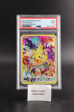 Pokemon Crown Zenith Pikachu #160/159 PSA 9 Mint Full Art Secret Rare - Image 1