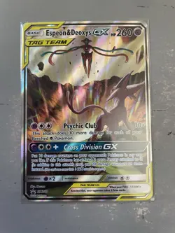 Pokemon TCG Espeon & Deoxys GX SM240 Tag Team Black Star Promo Holo NM - Image 1