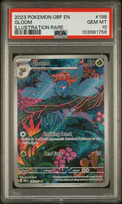 2023 POKEMON OBF EN-OBSIDIAN FLAMES ILLUSTRATION RARE #198 GLOOM PSA 10 - Image 1