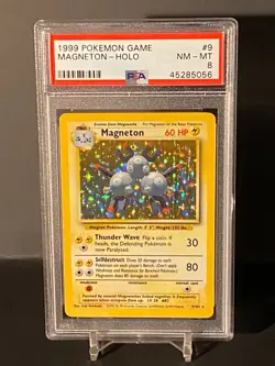 Pokemon 1999 Base Set Unlimited 9/102 Holo Rare Magneton PSA 8 NM-Mint - Image 1