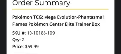 Pokemon Center ETB Mega Evolution-Phantasmal Flames Elite Trainer Box PRESALE - Image 2