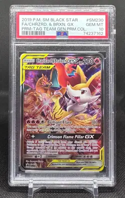 Pokemon TCG Charizard & Braixen GX Black Star Promo SM230 PSA 10 - Image 1