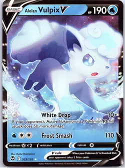 Alolan Vulpix V 033/195 SWSH12: Silver Tempest - Pokemon Card - NM - Image 1