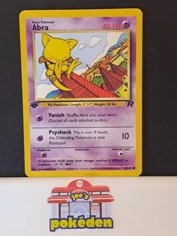 Abra 49/82 1st Edition Team Rocket Pokemon Card LP - Image 1