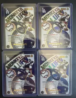 4 X Lot Monkey.D.Luffy (010) (Dodgers x ONE PIECE) #EB02-010 One Piece 4 Cards!! - Image 1