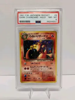 PSA 8 Dark Charizard #6 Rocket Gang Holo Japanese 1997 Pokemon Card Graded Mint - Image 1