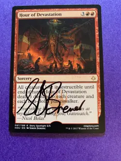 MTG Magic Hour Of Devastation Signed Artist Proof x1 HOU Simon Dominic - Image 1