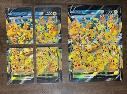 [NM] Pikachu V-UNION 4-Card Set Holo + Jumbo Pikachu V Union COMBO | Pokemon TCG - Image 1