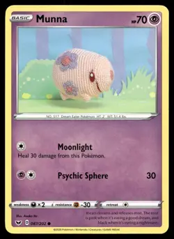 Munna 087/202 Common Sword & Shield Pokemon Lightly Played - Image 1