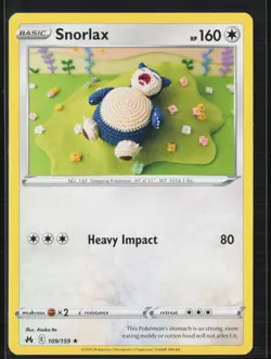 Snorlax 109/159 Rare Crown Zenith Pokemon Lightly Played - Image 1