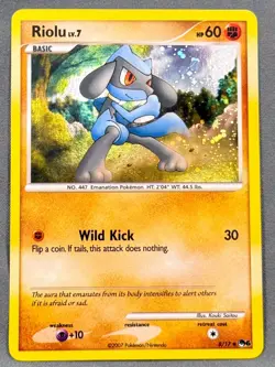 NM Holo Riolu 8/17 Uncommon POP Series 6 Pokemon Kouki Saitou - Image 1