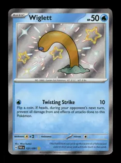 Wiglett - Holo Shiny Rare SV: Paldean Fates 121/091 NM Pokemon NM - Image 1