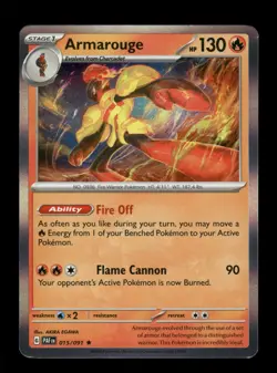 Armarouge Holo Rare SV: Paldean Fates 015/091 NM Pokemon NM - Image 1