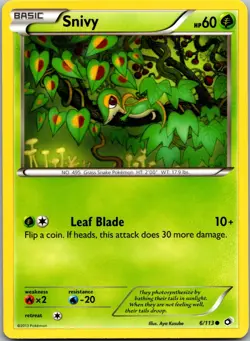 Snivy 6/113 Common Legendary Treasures Pokemon Lightly Played - Image 1