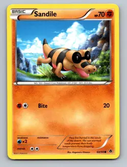 Sandile 60/98 Common Emerging Powers Pokemon Lightly Played - Image 1