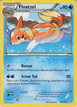 Floatzel 29/106 Rare Flashfire Pokemon Lightly Played - Image 1