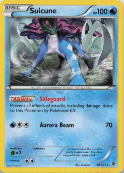 Suicune 20/101 Rare Plasma Blast Pokemon Near Mint - Image 1
