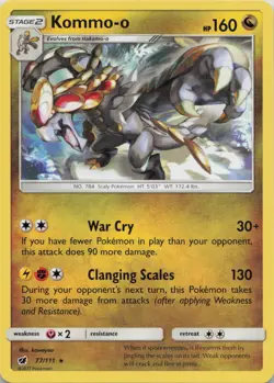 Kommo-o 77/111 Rare Crimson Invasion Pokemon Near Mint - Image 1