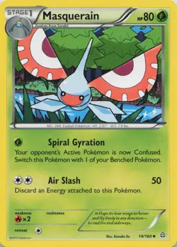 Masquerain 14/160 Uncommon Primal Clash Pokemon Near Mint - Image 1