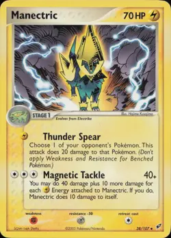 Manectric 38/107 Uncommon Deoxys Pokemon Lightly Played - Image 1