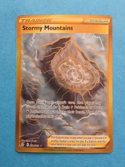 Pokemon Sword & Shield Evolving Skies Stormy Mountains 232/203 Secret Rare Gold - Image 1