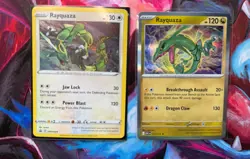 (2x)Pokemon Rayquaza - (1) SWSH029 Black Star Promo NM & (1) Reverse Holo - Image 1