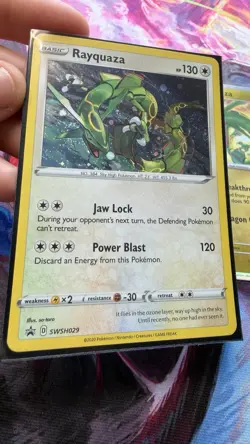 (2x)Pokemon Rayquaza - (1) SWSH029 Black Star Promo NM & (1) Reverse Holo - Image 2
