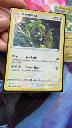 (2x)Pokemon Rayquaza - (1) SWSH029 Black Star Promo NM & (1) Reverse Holo - Image 3