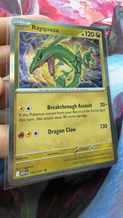 (2x)Pokemon Rayquaza - (1) SWSH029 Black Star Promo NM & (1) Reverse Holo - Image 5