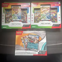 2x Pokemon TCG: First Partner Illustration Collection Series 1 + Mabosstiff Ex - Image 1