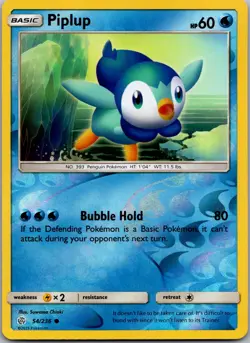 POKEMON PIPLUP 54/236 COMMON REVERSE HOLO COSMIC ECLIPSE NM/M - Image 1