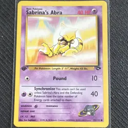Wizards of the Coast Pokemon TCG Sabrina’s Abra 93/132 1st Ed Regular 40 HP Eng - Image 1