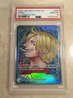 One Piece OP02-026 Sanji Alt Alt Leader English PSA 10 Gem Mint! RARE - Image 1