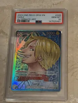 One Piece OP02-026 Sanji Alt Alt Leader English PSA 10 Gem Mint! RARE - Image 3