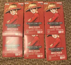 One Piece OP-13 CARRYING ON HIS WILL Sleeved Booster Packs Lot Of 6 English - Image 1