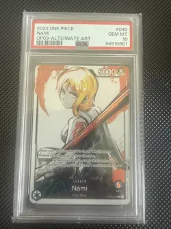 2023 One Piece Pillars of Strength Nami Alt Art #OP03-040 PSA 10 English - Image 1