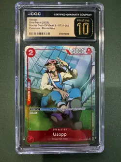 2025 ONE PIECE STARTER DECK ST21-EX GEAR 5 ALTERNATE ART #002 USOPP CGC Prist 10 - Image 1