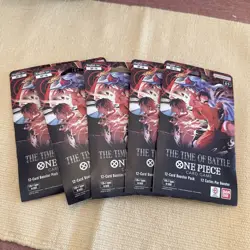 One Piece TCG English OP-16 The Time of Battle - 5 Booster Sleeved Packs sealed - Image 1