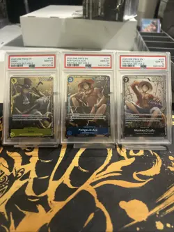 Luffy P-075 Ace And Sabo English Promo Tin Set Vol 2 Complete Set PSA 10 Serial - Image 1