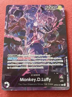 One Piece TCG - Monkey. D. Luffy OP09-061 English 2nd Anniversary - Leader Alt - Image 1