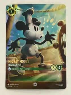 Ravensburger Disney Lorcana Mickey Mouse Steamboat Pilot 231/204 Enchanted Foil - Image 1