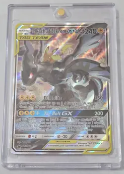 Pokemon Pikachu & Zekrom GX TAG TEAM SM168 Promo Holo Card - Image 1