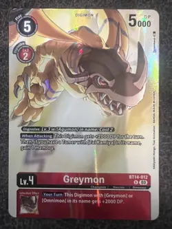 Digimon Card Game Greymon BT14-012 Rare NM - Image 1