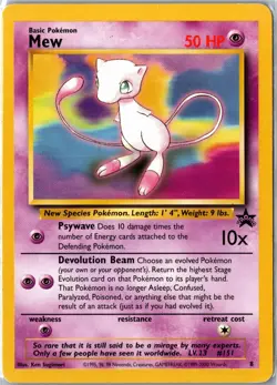 Pokemon Card - Mew Wizards Black Star Promos 8 1999 Promo Heavily Played - Image 1