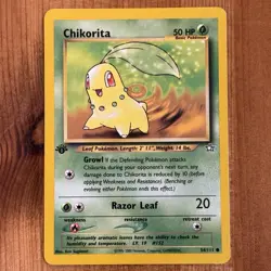 Chikorita 54/111, NM 1st Edition, Neo Genesis, Johto, WotC Pokemon TCG Card - Image 1